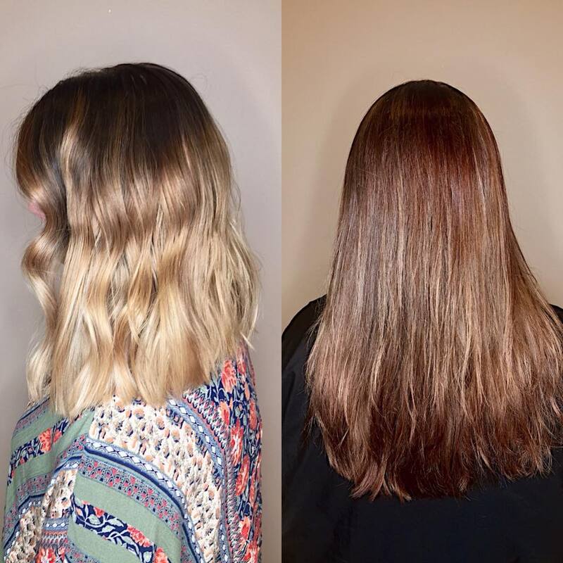 Before and After Blonde Ombre'