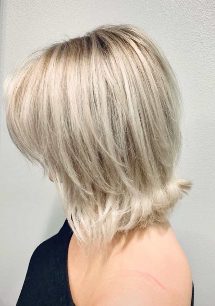 Ash Blonde bob with texture