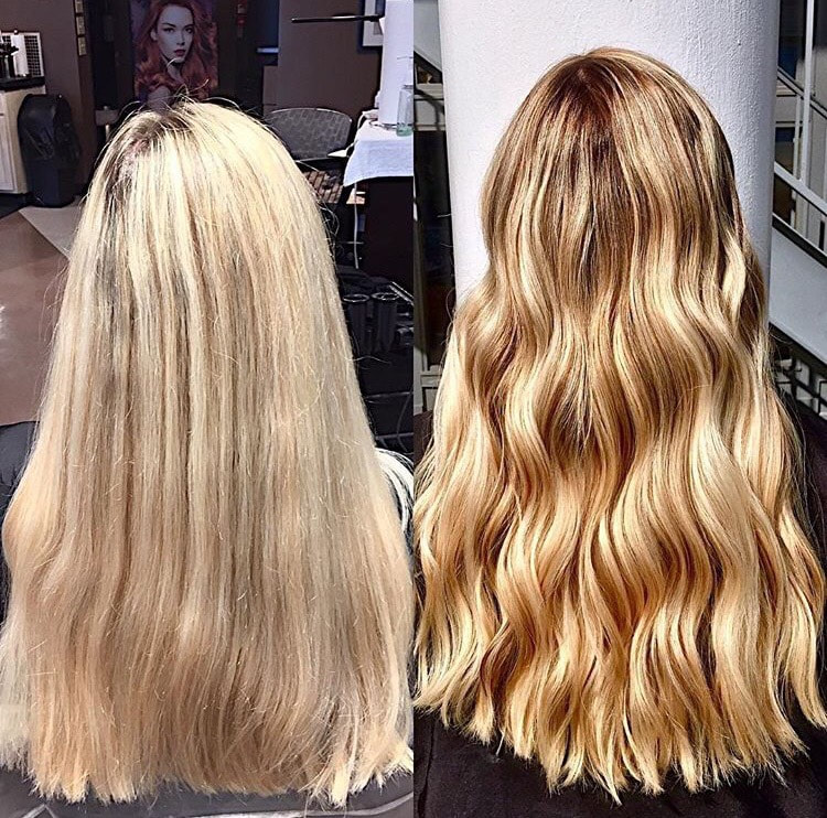 Before and After Blonde Dimension and Tone