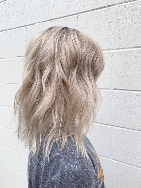 Light Ash Blonde with beach waves