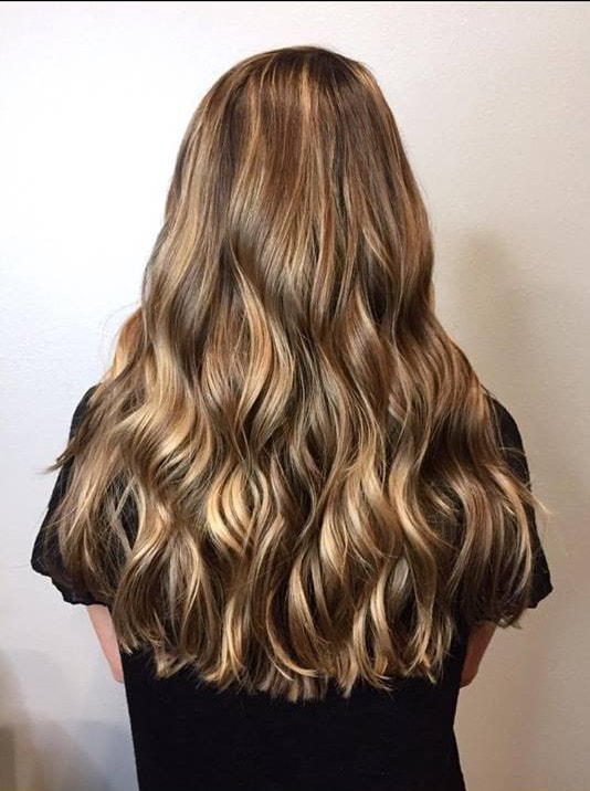 Natural balayage on brunette hair. MB Salon color specialist, balayage specialist. 